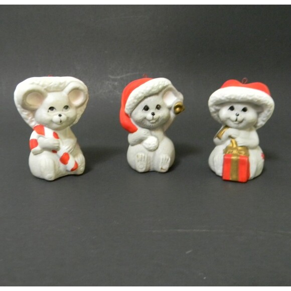 Unbranded Other - Set of 3 Christmas Mice Vintage Made in Taiwan Ornaments